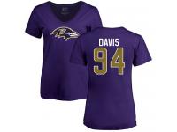 Nike Carl Davis Purple Name & Number Logo Women's - NFL Baltimore Ravens #94 T-Shirt