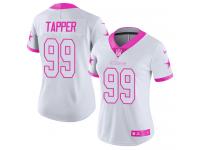 Nike Charles Tapper Limited White Pink Women's Jersey - NFL Dallas Cowboys #99 Rush Fashion