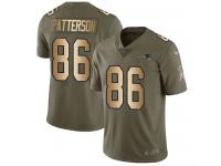 Nike Cordarrelle Patterson Limited Olive Gold Men's Jersey - NFL New England Patriots #86 2017 Salute to Service