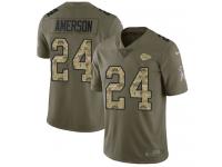 Nike David Amerson Limited Olive Camo Men's Jersey - NFL Kansas City Chiefs #24 2017 Salute to Service