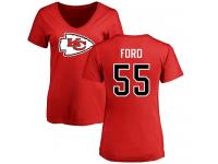 Nike Dee Ford Red Name & Number Logo Slim Fit Women's - NFL Kansas City Chiefs #55 T-Shirt