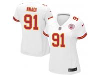Nike Derrick Nnadi Game White Road Women's Jersey - NFL Kansas City Chiefs #91
