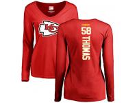 Nike Derrick Thomas Red Backer Slim Fit Women's - NFL Kansas City Chiefs #58 Long Sleeve T-Shirt