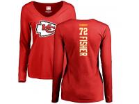Nike Eric Fisher Red Backer Slim Fit Women's - NFL Kansas City Chiefs #72 Long Sleeve T-Shirt