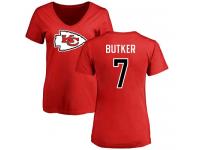 Nike Harrison Butker Red Name & Number Logo Slim Fit Women's - NFL Kansas City Chiefs #7 T-Shirt