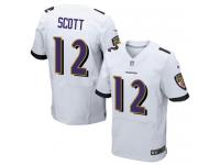 Nike Jaleel Scott Elite White Road Men's Jersey - NFL Baltimore Ravens #12