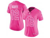 Nike Jaleel Scott Limited Pink Women's Jersey - NFL Baltimore Ravens #12 Rush Fashion