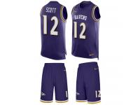 Nike Jaleel Scott Purple Men's Jersey - NFL Baltimore Ravens #12 Tank Top Suit