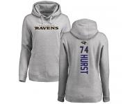 Nike James Hurst Ash Backer Women's - NFL Baltimore Ravens #74 Pullover Hoodie