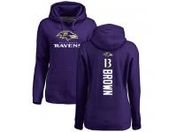 Nike John Brown Purple Backer Women's - NFL Baltimore Ravens #13 Pullover Hoodie