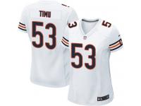 Nike John Timu Game White Road Women's Jersey - NFL Chicago Bears #53
