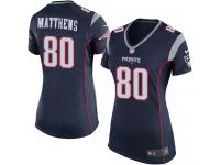 Nike Jordan Matthews Game Navy Blue Home Women's Jersey - NFL New England Patriots #80