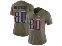 Nike Jordan Matthews Limited Olive Women's Jersey - NFL New England Patriots #80 2017 Salute to Service