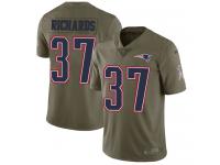 Nike Jordan Richards Limited Olive Men's Jersey - NFL New England Patriots #37 2017 Salute to Service