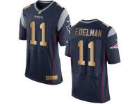 Nike Julian Edelman Elite Navy Gold Home Men's Jersey - NFL New England Patriots #11