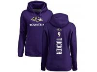 Nike Justin Tucker Purple Backer Women's - NFL Baltimore Ravens #9 Pullover Hoodie