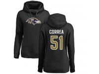 Nike Kamalei Correa Black Name & Number Logo Women's - NFL Baltimore Ravens #51 Pullover Hoodie