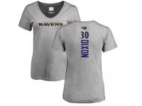 Nike Kenneth Dixon Ash Backer V-Neck Women's - NFL Baltimore Ravens #30 T-Shirt