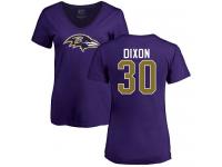 Nike Kenneth Dixon Purple Name & Number Logo Women's - NFL Baltimore Ravens #30 T-Shirt