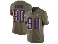 Nike Malcom Brown Limited Olive Men's Jersey - NFL New England Patriots #90 2017 Salute to Service