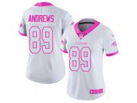 Nike Mark Andrews Limited White Pink Women's Jersey - NFL Baltimore Ravens #89 Rush Fashion