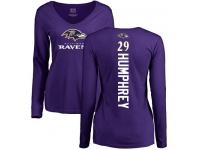 Nike Marlon Humphrey Purple Backer Women's - NFL Baltimore Ravens #29 Long Sleeve T-Shirt