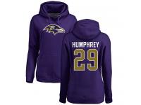 Nike Marlon Humphrey Purple Name & Number Logo Women's - NFL Baltimore Ravens #29 Pullover Hoodie