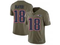 Nike Matthew Slater Limited Olive Youth Jersey - NFL New England Patriots #18 2017 Salute to Service