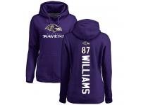 Nike Maxx Williams Purple Backer Women's - NFL Baltimore Ravens #87 Pullover Hoodie