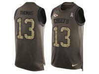 Nike Men NFL Kansas City Chiefs #13 DeAnthony Thomas Olive Salute To Service Tank Top