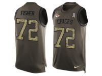 Nike Men NFL Kansas City Chiefs #72 Eric Fisher Olive Salute To Service Tank Top
