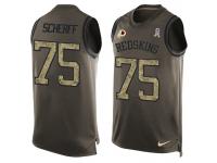 Nike Men NFL Washington Redskins #75 Brandon Scherff Olive Salute To Service Tank Top