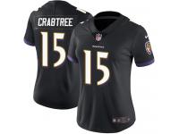 Nike Michael Crabtree Elite Black Alternate Women's Jersey - NFL Baltimore Ravens #15 Vapor Untouchable