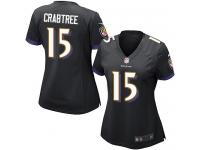 Nike Michael Crabtree Game Black Alternate Women's Jersey - NFL Baltimore Ravens #15