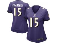 Nike Michael Crabtree Game Purple Home Women's Jersey - NFL Baltimore Ravens #15