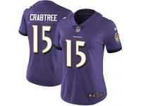 Nike Michael Crabtree Limited Purple Home Women's Jersey - NFL Baltimore Ravens #15 Vapor Untouchable