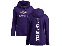 Nike Michael Crabtree Purple Backer Women's - NFL Baltimore Ravens #15 Pullover Hoodie