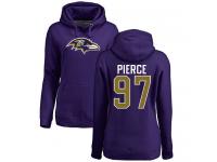 Nike Michael Pierce Purple Name & Number Logo Women's - NFL Baltimore Ravens #97 Pullover Hoodie