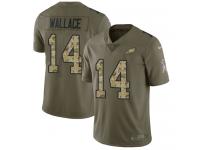 Nike Mike Wallace Limited Olive Camo Men's Jersey - NFL Philadelphia Eagles #14 2017 Salute to Service