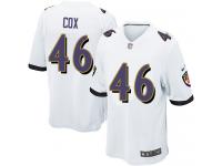 Nike Morgan Cox Game White Road Youth Jersey - NFL Baltimore Ravens #46