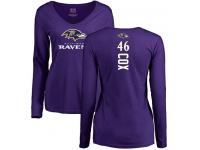 Nike Morgan Cox Purple Backer Women's - NFL Baltimore Ravens #46 Long Sleeve T-Shirt