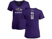 Nike Morgan Cox Purple Backer Women's - NFL Baltimore Ravens #46 T-Shirt