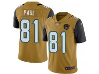 Nike Niles Paul Limited Gold Men's Jersey - NFL Jacksonville Jaguars #81 Rush Vapor Untouchable
