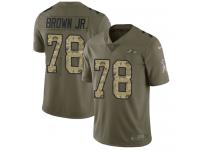 Nike Orlando Brown Jr. Limited Olive Camo Men's Jersey - NFL Baltimore Ravens #78 2017 Salute to Service