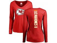 Nike Patrick Mahomes II Red Backer Slim Fit Women's - NFL Kansas City Chiefs #15 Long Sleeve T-Shirt