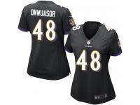 Nike Patrick Onwuasor Game Black Alternate Women's Jersey - NFL Baltimore Ravens #48