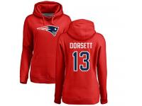 Nike Phillip Dorsett Red Name & Number Logo Women's - NFL New England Patriots #13 Pullover Hoodie