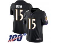 Nike Ravens #15 Marquise Brown Black Alternate Men's Stitched NFL 100th Season Vapor Limited Jersey