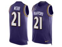 Nike Ravens #21 Lardarius Webb Purple Team Color Men Stitched NFL Tank Top