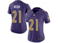 Nike Ravens #21 Lardarius Webb Purple Women Stitched NFL Limited Rush Jersey